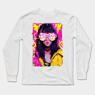 CYBERPUNK OTAKU GIRL | Futuristic Anime Manga Hyperpop | PROUD OTAKU Long Sleeve T-Shirt